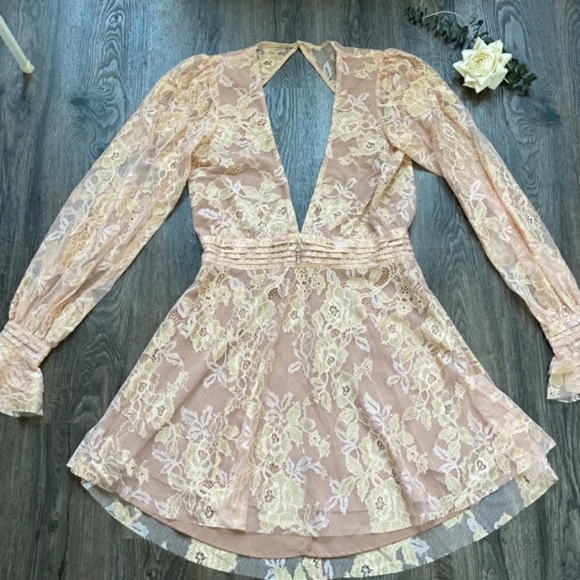 🍋For Love And Lemons Modern Love Lace Dress Large - Picture 4 of 9